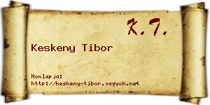 Keskeny Tibor névjegykártya